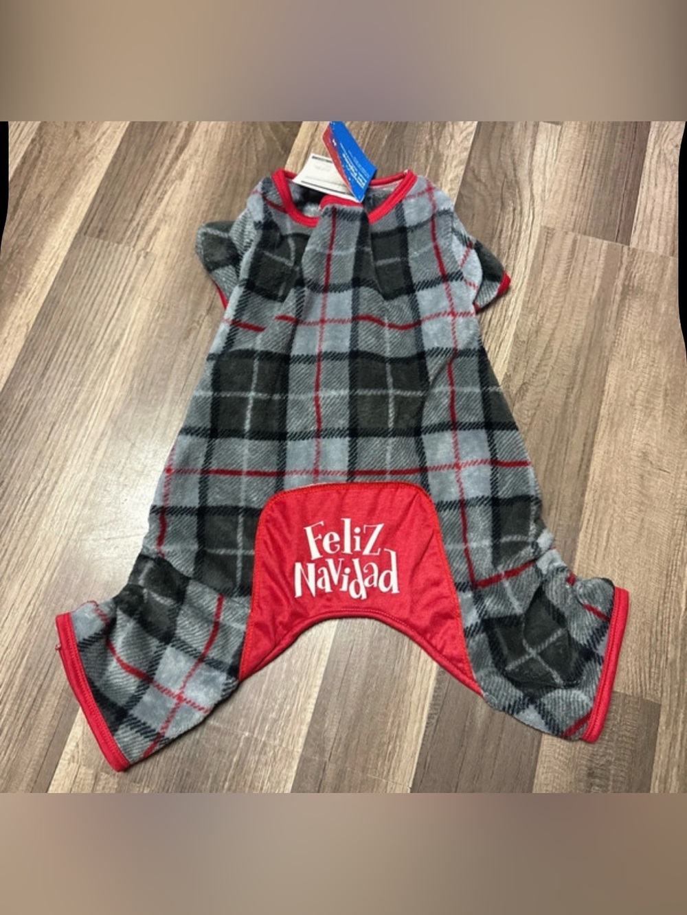 Dogs Plaid 'Feliz Navidad' Pajama Romper brand new size medium